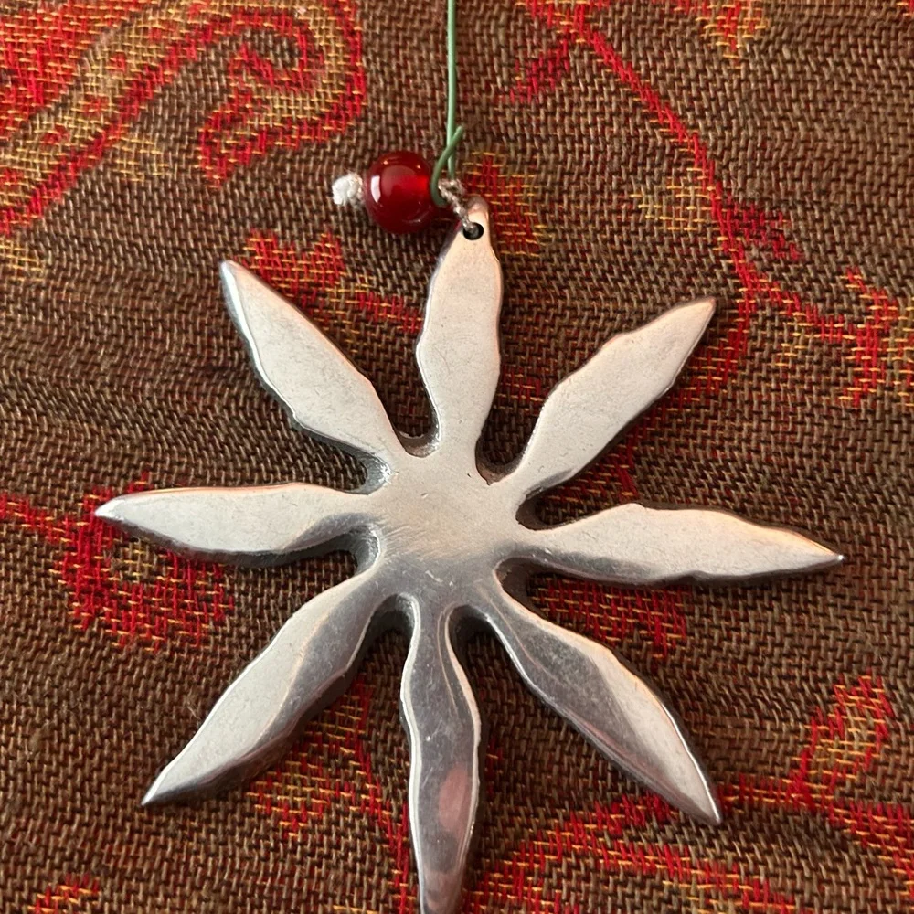 Crate&Barrel Vintage Christmas Silver Metal Ornaments Bundle
